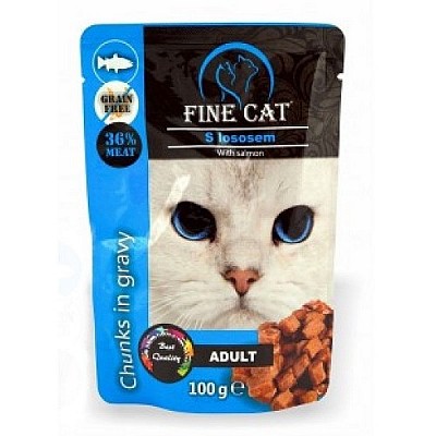 FINE Cat GrainFree Adult 100g losos v omáčce