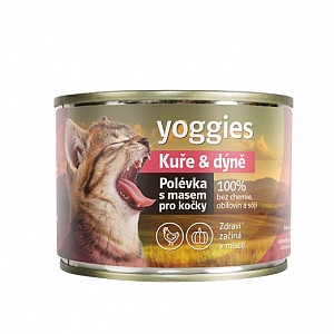 YOGGIES Polévka s masem pro kočky 185g kuře&dýně